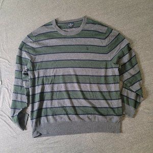 Brooks Brothers Mens Merino Wool Sweater Green Grey Long Sleeve Crew Neck XXL